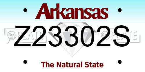 Z23302S Arkansas License Plate