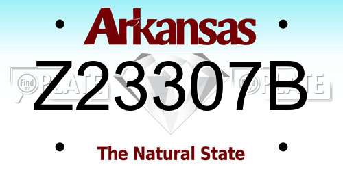 Z23307B Arkansas License Plate