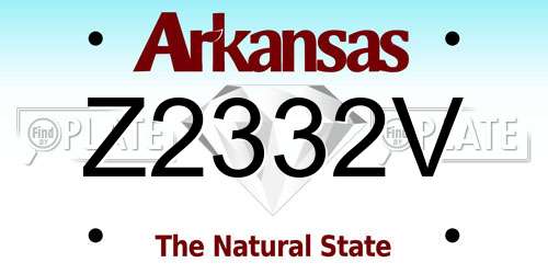 Z2332V Arkansas License Plate