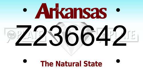 Z236642 Arkansas License Plate