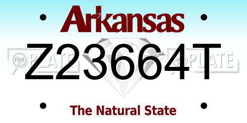 Z23664T Arkansas License Plate