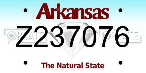 Z237076 Arkansas License Plate