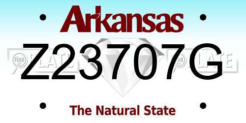 Z23707G Arkansas License Plate