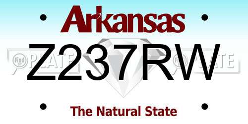 Z237RW Arkansas License Plate