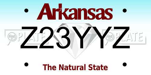 Z23YYZ Arkansas License Plate