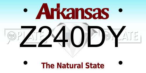 Z240DY Arkansas License Plate