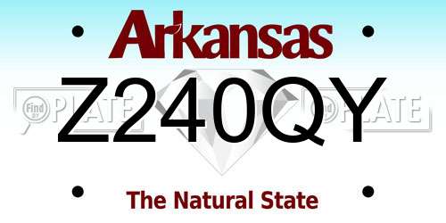 Z240QY Arkansas License Plate