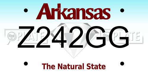 Z242GG Arkansas License Plate