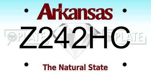 Z242HC Arkansas License Plate