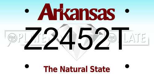 Z2452T Arkansas License Plate