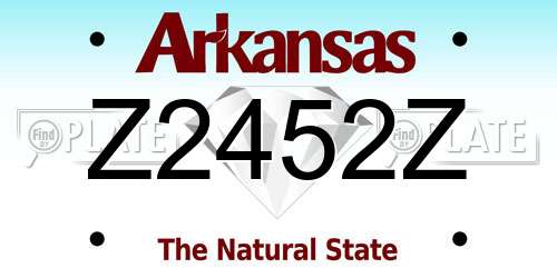 Z2452Z Arkansas License Plate
