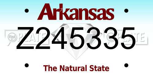 Z245335 Arkansas License Plate