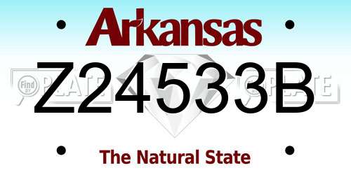 Z24533B Arkansas License Plate