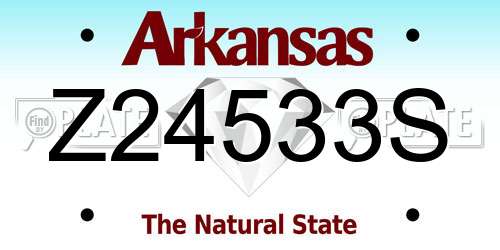 Z24533S Arkansas License Plate