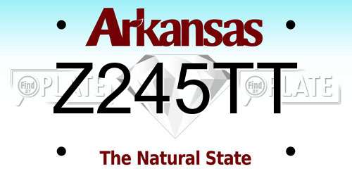 Z245TT Arkansas License Plate
