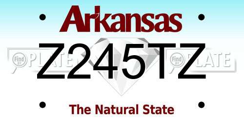 Z245TZ Arkansas License Plate