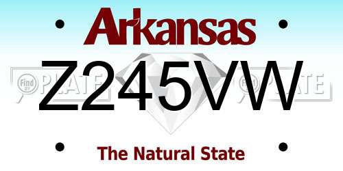 Z245VW Arkansas License Plate