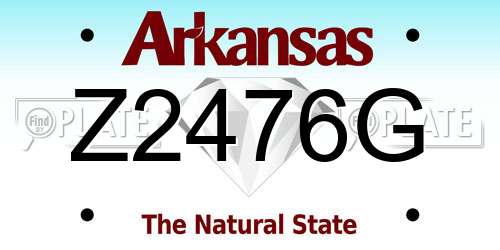 Z2476G Arkansas License Plate