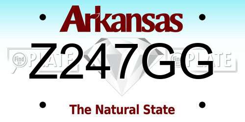 Z247GG Arkansas License Plate