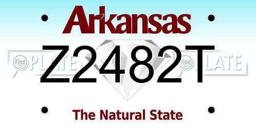 Z2482T Arkansas License Plate
