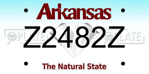 Z2482Z Arkansas License Plate