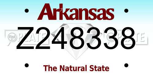 Z248338 Arkansas License Plate