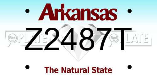 Z2487T Arkansas License Plate