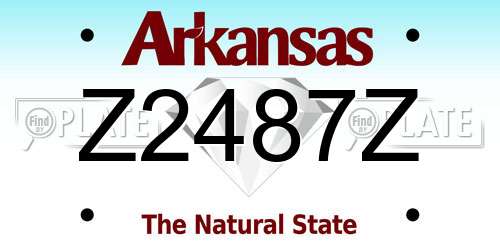 Z2487Z Arkansas License Plate
