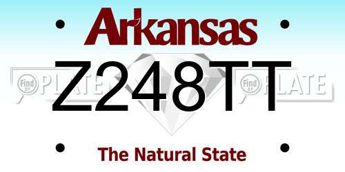 Z248TT Arkansas License Plate