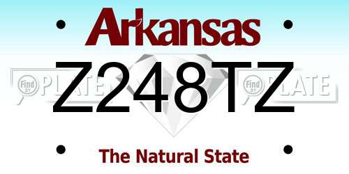 Z248TZ Arkansas License Plate