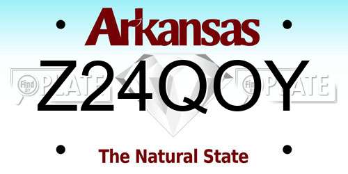 Z24QOY Arkansas License Plate
