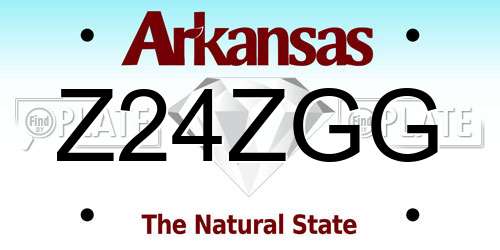 Z24ZGG Arkansas License Plate
