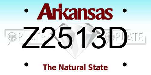 Z2513D Arkansas License Plate