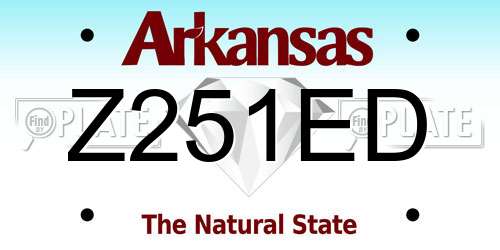 Z251ED Arkansas License Plate