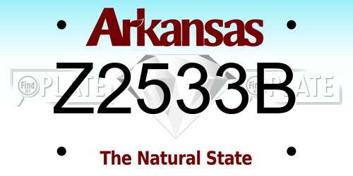 Z2533B Arkansas License Plate