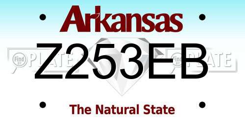 Z253EB Arkansas License Plate