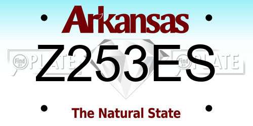 Z253ES Arkansas License Plate