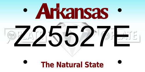 Z25527E Arkansas License Plate