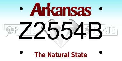Z2554B Arkansas License Plate