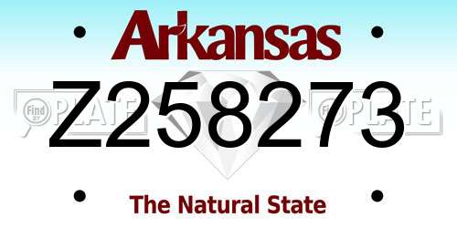 Z258273 Arkansas License Plate