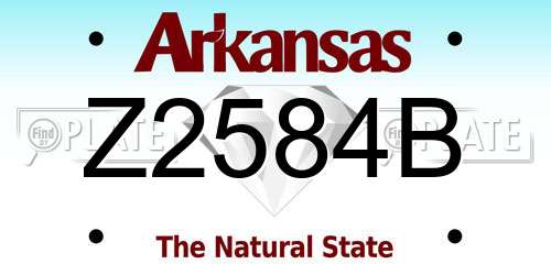 Z2584B Arkansas License Plate