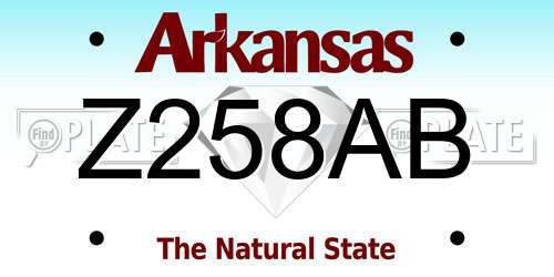 Z258AB Arkansas License Plate