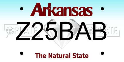 Z25BAB Arkansas License Plate