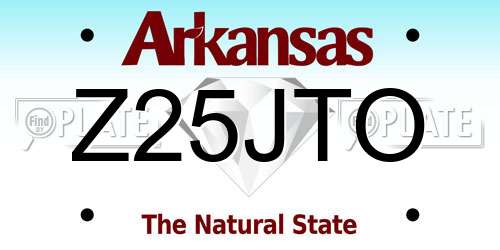 Z25JTO Arkansas License Plate