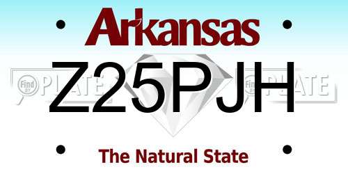 Z25PJH Arkansas License Plate