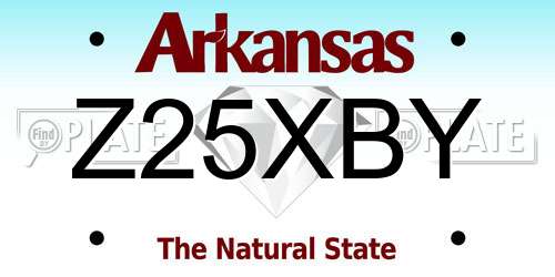 Z25XBY Arkansas License Plate