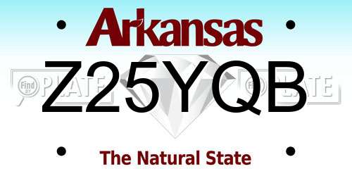 Z25YQB Arkansas License Plate
