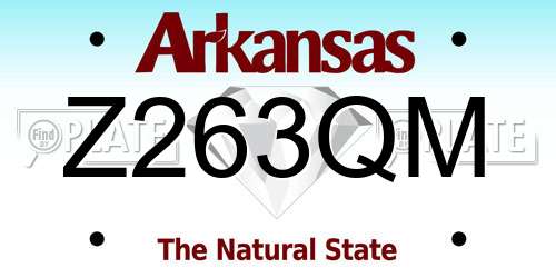 Z263QM Arkansas License Plate