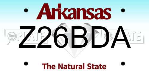 Z26BDA Arkansas License Plate