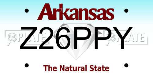 Z26PPY Arkansas License Plate